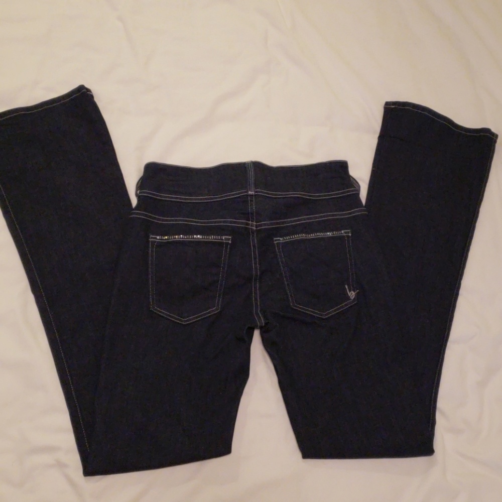 Bebe rhinestone studded pocket jeans